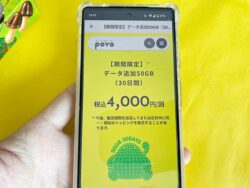 povo データトッピング50ギガ